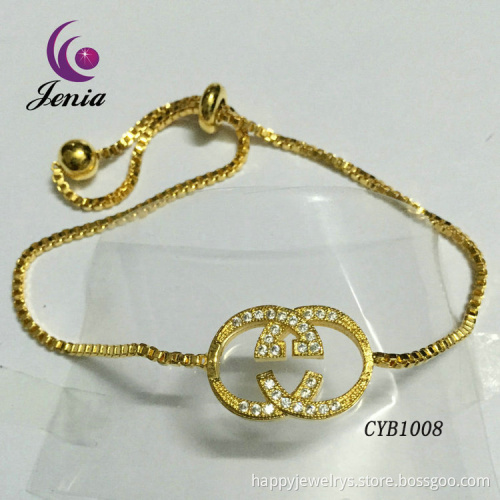 Jenia Fashion 2016 Handmade Custom Women Gemstone Gold Plated Tennis Bracelet
